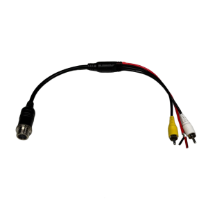 Heavy Duty Converter mini DIN (female MSL) to RCA (male) with power line (camera side)