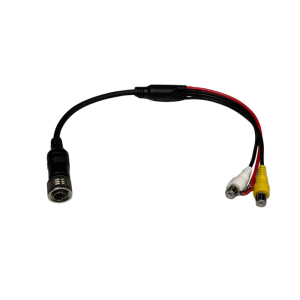 Heavy Duty Converter mini DIN MSL (M) to RCA (F) with power line (monitor side)