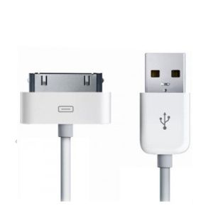 iPod, iPad & iPhone dockcable 30-pins --> USB color white 1 meter