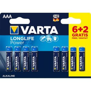 Varta Longlife Battery AAA 1.5V Alkaline in blister (8 pieces)